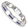 Unique Diamond And Sapphires Bracelet 14K White Gold