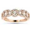 Unique Diamond Wedding Band For Women 14K Rose Gold Ladies Diamond Ring 1ct