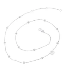 Unique Diamonds By The Yard Necklace 14K Yellow Gold 1.8 Carats Adjustable Length -Urban Jewels Shop unique diamonds by the yard necklace in 14k gold 18 carats adjustable length 000997 back white