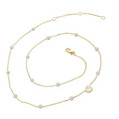 Unique Diamonds By The Yard Necklace 14K Yellow Gold 1.8 Carats Adjustable Length -Urban Jewels Shop unique diamonds by the yard necklace in 14k gold 18 carats adjustable length 000997 back yellow