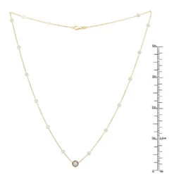 Unique Diamonds By The Yard Necklace 14K Yellow Gold 1.8 Carats Adjustable Length -Urban Jewels Shop unique diamonds by the yard necklace in 14k gold 18 carats adjustable length 000997 ruler yellow