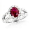 Unique Halo Diamond And Ruby Engagement Ring In Platinum 1ctd 1.35ctr