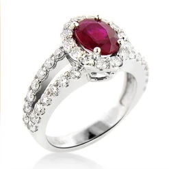 Unique Halo Diamond And Ruby Engagement Ring In Platinum 1ctd 1.35ctr -Urban Jewels Shop unique halo diamond and ruby engagement ring in platinum 095ctd 135ctr 2