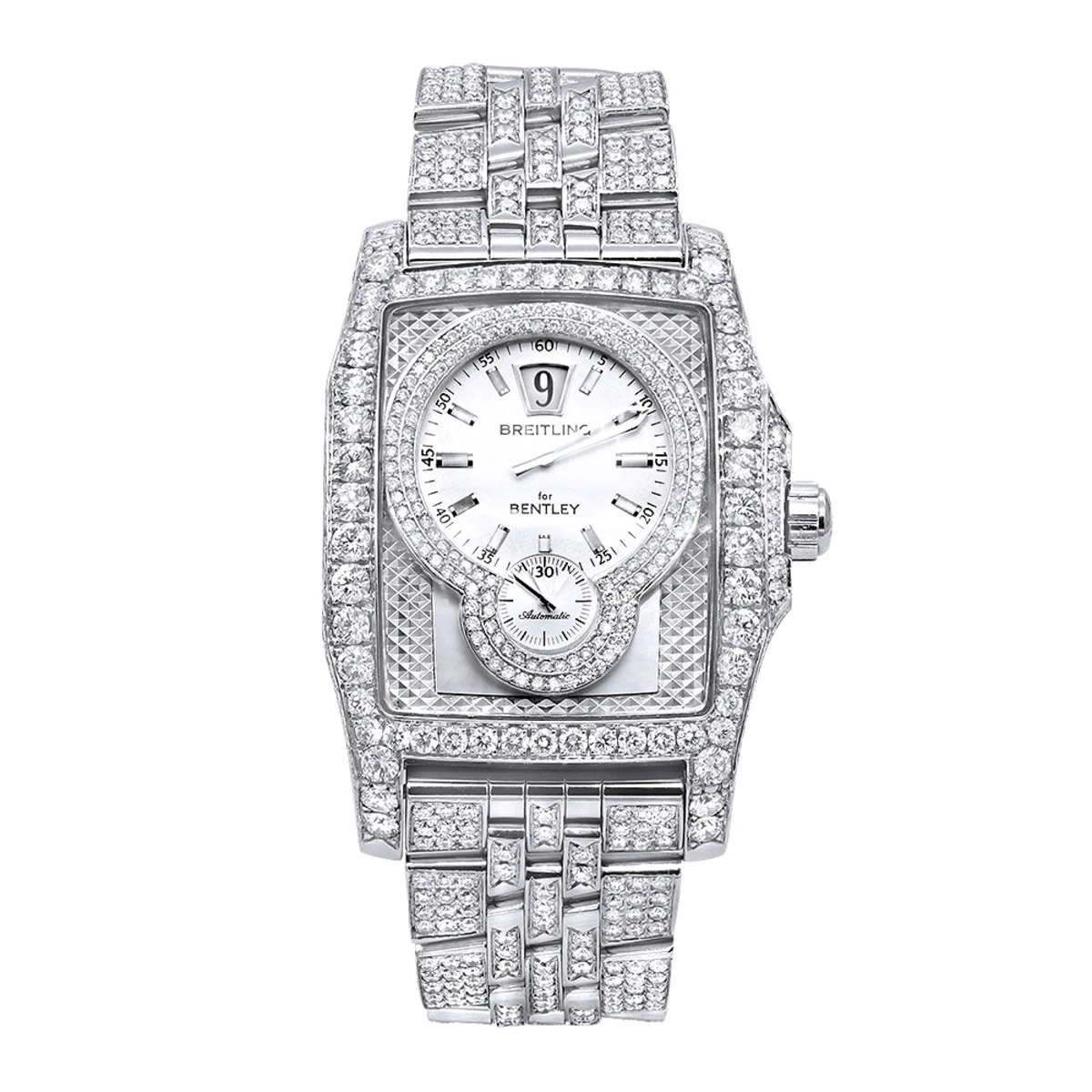 Unique Iced-Out Diamond Breitling For Bentley Flying B Watch For Men 20ct 1 Unique Iced-Out Diamond Breitling For Bentley Flying B Watch For Men 20ct