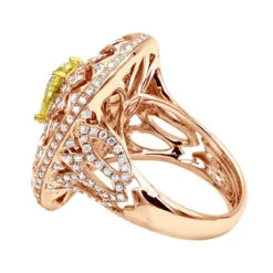 Unique 18K White Gold White & Pear Yellow Diamond Cocktail Ring For Women 13 Unique 18K White Gold White & Pear Yellow Diamond Cocktail Ring For Women -Urban Jewels Shop unique jewelry white pear yellow diamond cocktail ring for women 18k gold 804023 backro