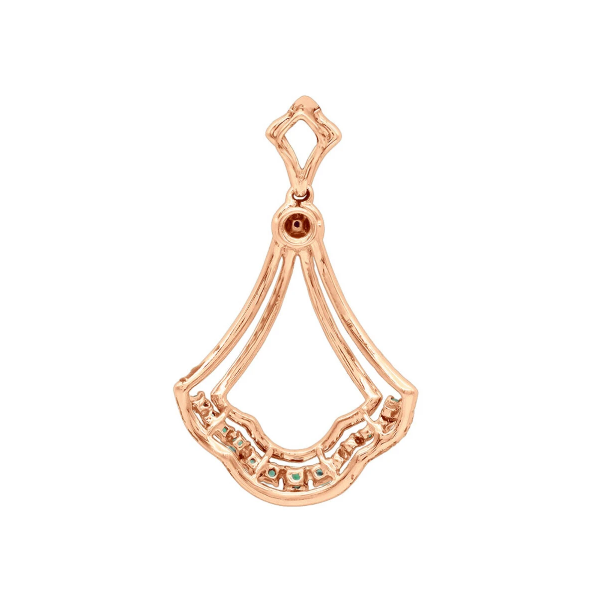 Unique Ladies 1.3 Carat Diamond And Emerald Pendant Necklace 14K White Gold 6 Unique Ladies 1.3 Carat Diamond And Emerald Pendant Necklace 14K White Gold - Image 6