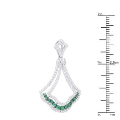 Unique Ladies 1.3 Carat Diamond And Emerald Pendant Necklace 14K White Gold 15 Unique Ladies 1.3 Carat Diamond And Emerald Pendant Necklace 14K White Gold -Urban Jewels Shop unique ladies 13 carat diamond and emerald pendant necklace in 14k gold 100488 rulerwh