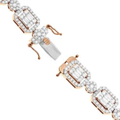 Unique Diamond Necklace For Women 10K Yellow Gold 17 Carats 14 Unique Diamond Necklace For Women 10K Yellow Gold 17 Carats -Urban Jewels Shop unique ladies diamond necklace 14k gold 17 carats baguette round diamonds clasp rose