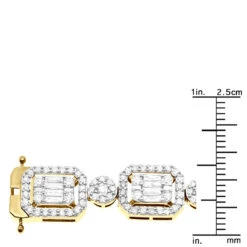 Unique Diamond Necklace For Women 10K Yellow Gold 17 Carats 12 Unique Diamond Necklace For Women 10K Yellow Gold 17 Carats -Urban Jewels Shop unique ladies diamond necklace 14k gold 17 carats baguette round diamonds ruler yellow