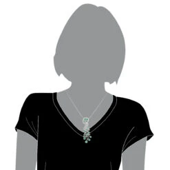 Unique Ladies Peridot Diamond Chandelier Teardrop Necklace 18K White Gold 3ct -Urban Jewels Shop unique ladies peridot diamond chandelier teardrop necklace in 18k gold 3ct bodwh