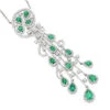 Unique Ladies Peridot Diamond Chandelier Teardrop Necklace 18K White Gold 3ct