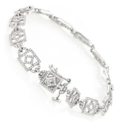 Unique Ladies Round Diamond Bracelet 14K White Gold 1.3ct 8 Unique Ladies Round Diamond Bracelet 14K White Gold 1.3ct -Urban Jewels Shop unique ladies round diamond bracelet 14k gold 13ct backwh