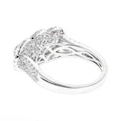 Unique Luxurman Double Halo Cluster Diamond Engagement Ring 1.6ct 14K White Gold -Urban Jewels Shop unique luxurman double halo cluster diamond engagement ring 16ct 14k gold backwh