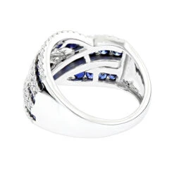 Unique Luxurman One Carat Diamond Blue Sapphire Cocktail Ring For Women -Urban Jewels Shop unique luxurman one carat diamond blue sapphire cocktail ring for women backwh