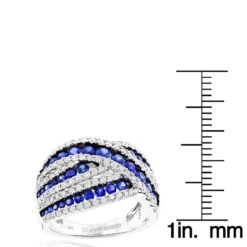 Unique Luxurman One Carat Diamond Blue Sapphire Cocktail Ring For Women -Urban Jewels Shop unique luxurman one carat diamond blue sapphire cocktail ring for women rulerwh