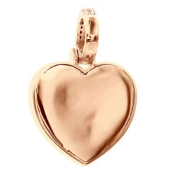 Large Ladies Unique Round Baguette Diamond Heart Shape Pendant 2 Carat 14K Yellow Gold -Urban Jewels Shop unique oversized round and baguette diamond heart pendant 2 carat 14k gold 803235 back rose