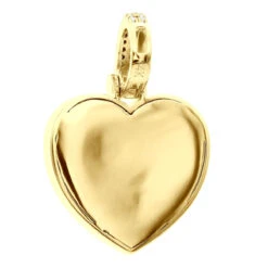 Large Ladies Unique Round Baguette Diamond Heart Shape Pendant 2 Carat 14K Yellow Gold -Urban Jewels Shop unique oversized round and baguette diamond heart pendant 2 carat 14k gold 803235 back yellow