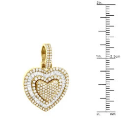 Large Ladies Unique Round Baguette Diamond Heart Shape Pendant 2 Carat 14K Yellow Gold -Urban Jewels Shop unique oversized round and baguette diamond heart pendant 2 carat 14k gold 803235 ruler yellow