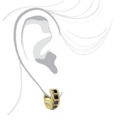 Unique Diamond Hoop Earrings Large Black Diamond Huggies 14K Yellow Gold 3ct -Urban Jewels Shop unique small diamond hoop earring black diamond huggies in 14k gold 085ct 4 bodye