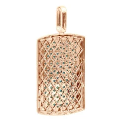 Unique 14K White Gold Blue Diamonds Dog Tag Pendant For Men 3.25ctw -Urban Jewels Shop unique solid 14k gold blue diamonds dog tag pendant for men 325ctw 405831b back rose