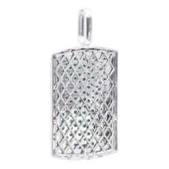 Unique 14K White Gold Blue Diamonds Dog Tag Pendant For Men 3.25ctw -Urban Jewels Shop unique solid 14k gold blue diamonds dog tag pendant for men 325ctw 405831b back white