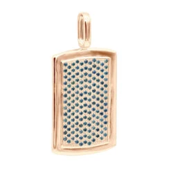 Unique 14K White Gold Blue Diamonds Dog Tag Pendant For Men 3.25ctw -Urban Jewels Shop unique solid 14k gold blue diamonds dog tag pendant for men 325ctw 405831b rose