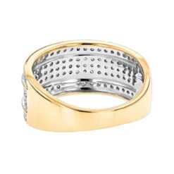 Unique Wedding Bands 10K Yellow Gold 5 Row Diamond Ring For Men -Urban Jewels Shop unique wedding bands 10k gold 5 row diamond ring for men backye