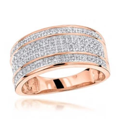 Unique Wedding Bands 10K Yellow Gold 5 Row Diamond Ring For Men -Urban Jewels Shop unique wedding bands 10k gold 5 row diamond ring for men ro