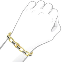 Unique White & Black Diamond Bracelet For Men 14K Yellow Gold 8 Unique White & Black Diamond Bracelet For Men 14K Yellow Gold -Urban Jewels Shop unique white black diamonds bracelet for men 14k yellow white rose gold 001145bd body yellow