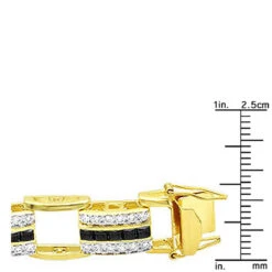 Unique White & Black Diamond Bracelet For Men 14K Yellow Gold 9 Unique White & Black Diamond Bracelet For Men 14K Yellow Gold -Urban Jewels Shop unique white black diamonds bracelet for men 14k yellow white rose gold 001145bd ruler yellow