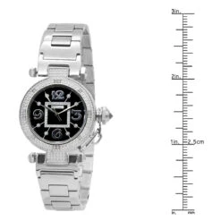 Unique White JoJino Real Diamond Watch For Women 0.12ct Black Dial -Urban Jewels Shop unique white jojino real diamond watch for women 012ct black dial 968769 ruler