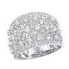 Unique Wide Diamond Ladies Ring Band 2.75ct 14K White Gold By Luxurman