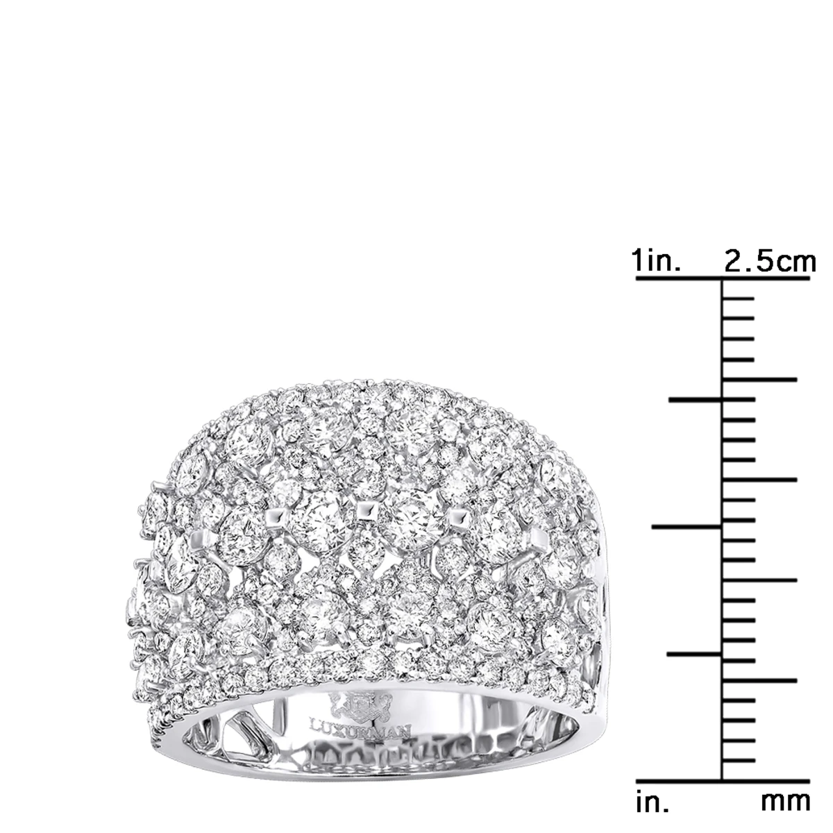 Unique Wide Diamond Ladies Ring Band 2.75ct 14K White Gold By Luxurman 6 Unique Wide Diamond Ladies Ring Band 2.75ct 14K White Gold By Luxurman - Image 6