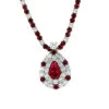 Vintage 18K Gold Ladies Diamond And Ruby Necklace