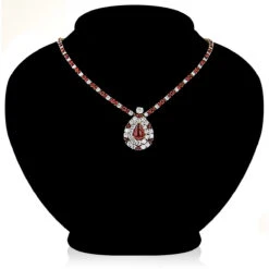 Vintage 18K Gold Ladies Diamond And Ruby Necklace -Urban Jewels Shop vintage estate jewelry 18k white gold ladies diamond and ruby necklace 3