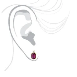 VS Diamond And Oval Ruby Stud Earrings For Women 18K Yellow Gold 3.74ct -Urban Jewels Shop vs diamond and oval ruby stud earrings for women in 18k gold 374ct 018402 body yellow