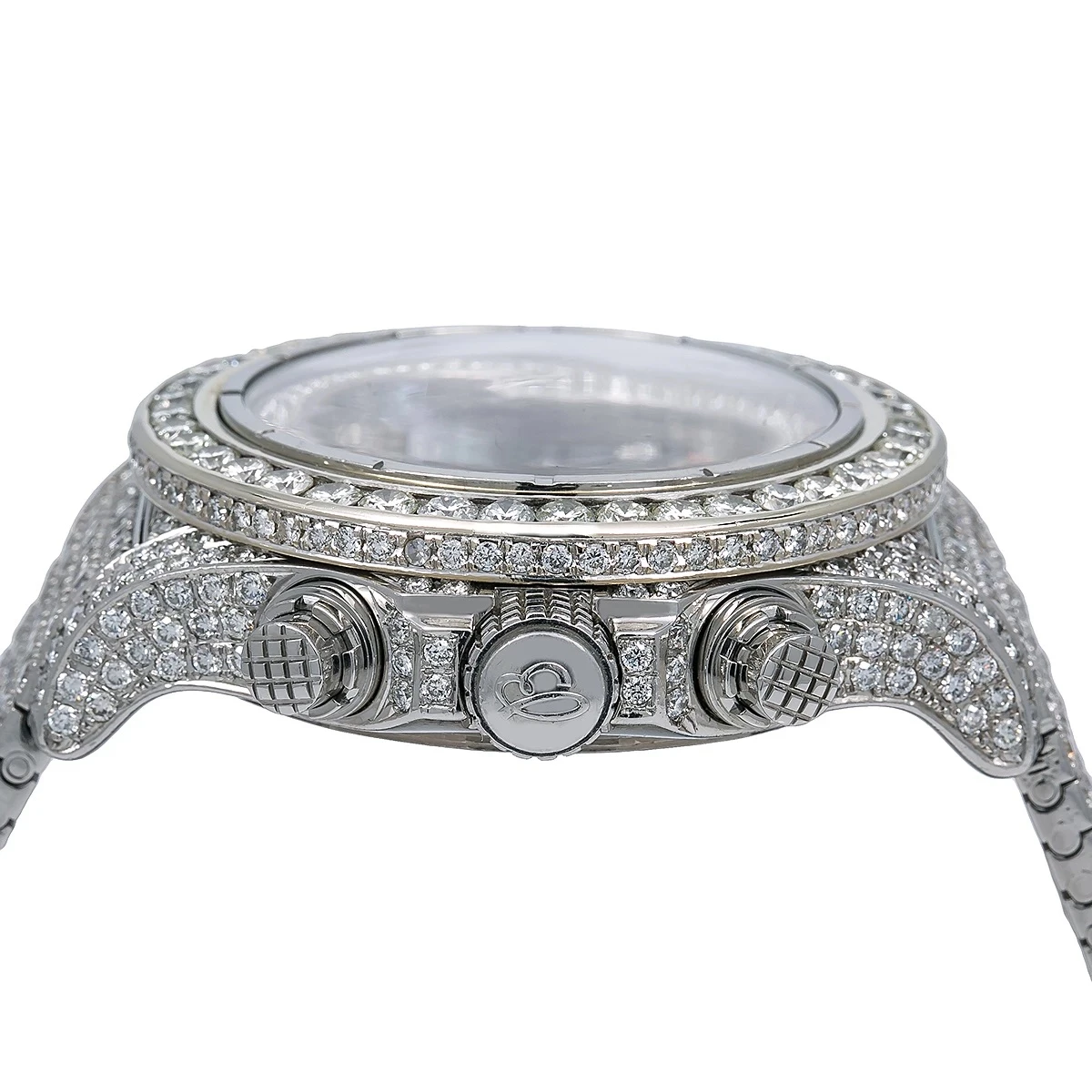 48mm Iced Out Diamond Breitling Super Avenger Watch For Men Blue MOP 24.85c 3 48mm Iced Out Diamond Breitling Super Avenger Watch For Men Blue MOP 24.85c - Image 3