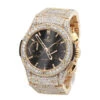 Bust Down 18K Gold Hublot Classic Fusion Chronograph Men's Diamond Watch