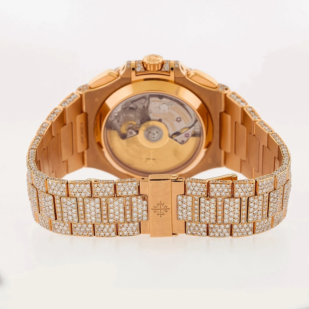 Fully Iced Out Patek Philippe Nautilus Diamond Watch For Men 18k Rose Gold 40.5mm 2 Fully Iced Out Patek Philippe Nautilus Diamond Watch For Men 18k Rose Gold 40.5mm - Image 2