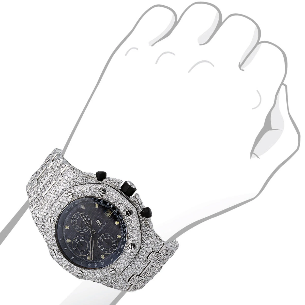 Iced-Out Audemars Piguet Royal Oak Offshore Chronograph Men's Diamond Watch 42mm 3 Iced-Out Audemars Piguet Royal Oak Offshore Chronograph Men's Diamond Watch 42mm - Image 3