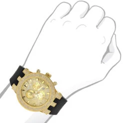 Iced Out Yellow Gold Plated Joe Rodeo Broadway Men's Diamond Watch 5 Carats -Urban Jewels Shop watches iced out yellow gold pltd joe rodeo broadway mens diamond watch 5 carats bod