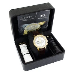 Luxurman Matching His & Hers Yellow Gold Plated Diamond Watch Set With Leather Band 11 Luxurman Matching His & Hers Yellow Gold Plated Diamond Watch Set With Leather Band -Urban Jewels Shop watches luxurman matching his hers yellow gold plated diamond watches leather band box