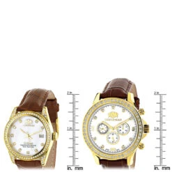 Luxurman Matching His & Hers Yellow Gold Plated Diamond Watch Set With Leather Band 13 Luxurman Matching His & Hers Yellow Gold Plated Diamond Watch Set With Leather Band -Urban Jewels Shop watches luxurman matching his hers yellow gold plated diamond watches leather band ruler