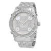 Oversized JoJino Men's Diamond Watch Five Time Zones White Iced Out Dial 0.25ct