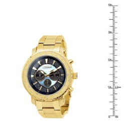 Yellow JoJino Chronograph Large Men's Diamond Watch Iced Out Blue MOP Dial -Urban Jewels Shop watches yellow jojino chronograph large mens diamond watch iced out blue mop dial 968747 ruler