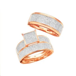 10K Yellow Gold Diamond Bridal Ring Set 1 Carat -Urban Jewels Shop wedding ring sets 10k diamond bridal ring set 104ct p 7069 ro