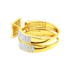 10K Yellow Gold Diamond Bridal Ring Set 1 Carat -Urban Jewels Shop wedding ring sets 10k diamond bridal ring set 104ct p 7069back 20210614