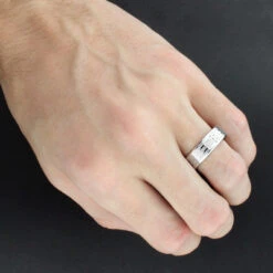 14K Rose Gold 0.05ct Round Diamond Wedding Band For Men -Urban Jewels Shop wedding rings for men round diamond band 005ct 14k gold 3