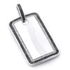 White And Black Diamond Dog Tag Pendant 1.5ct Sterling Silver