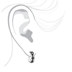 White And Black Diamond Hoop Earrings 0.9 Ct 14K White Gold -Urban Jewels Shop white and black diamond hoop earrings 095ct 14k gold p 48289 bodwh